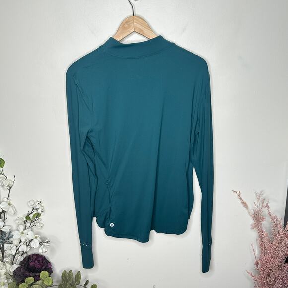 LULULEMON Rulu Running Long-Sleeve Mock Neck Shirt Green Jasper Sz 14 {OO49} - Picture 5 of 8